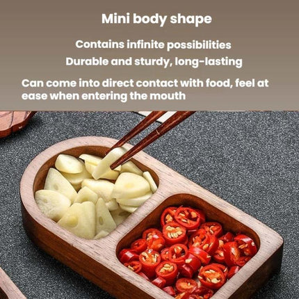 Solid Wood Dipping Dish Beef Barbecue Hot Pot Kimchi Flavor Snack Plate