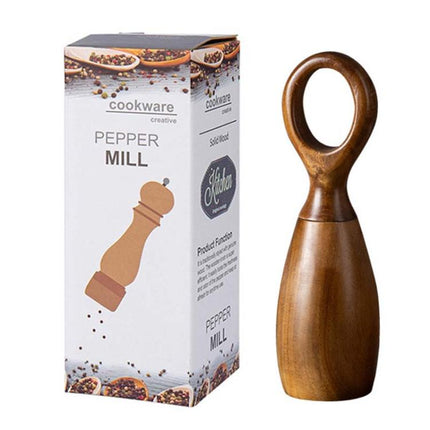 7 Inch Manual Acacia Wood Ceramic Core Grinder Multi Purpose Grinder, Single, Double+Base - DealBuddy