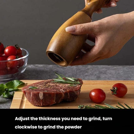 7 Inch Manual Acacia Wood Ceramic Core Grinder Multi Purpose Grinder, Single, Double+Base - DealBuddy