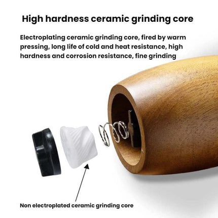 7 Inch Manual Acacia Wood Ceramic Core Grinder Multi Purpose Grinder, Single, Double+Base - DealBuddy