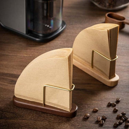Coffee Filter Paper Holder Household Filter Paper Box Solid Wood Storage Stand - DealBuddy