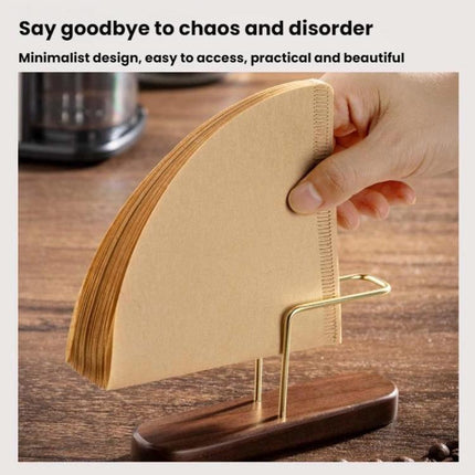 Coffee Filter Paper Holder Household Filter Paper Box Solid Wood Storage Stand - DealBuddy