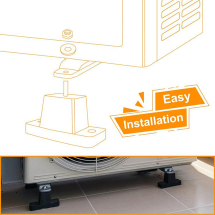 4pcs /Pack Rubber Anti-Vibration AC Mounting Bracket Shock-Absorbing Pads for Outdoor Air Conditioner Units
