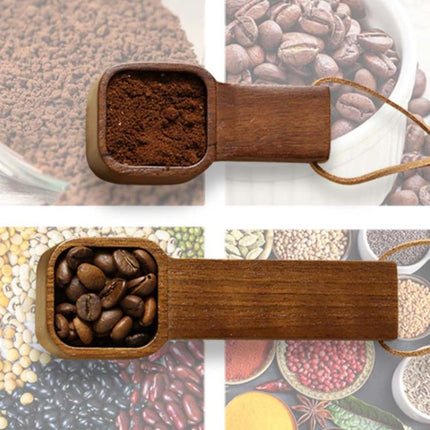 Solid Wood Square Coffee Spoon Measuring Seasoning Scoop Teaspoon, Short Handle, Long Handle - DealBuddy