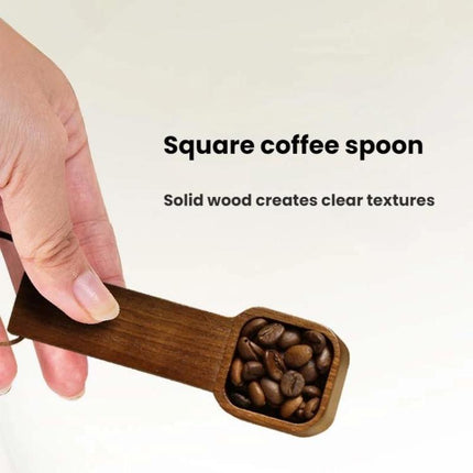 Solid Wood Square Coffee Spoon Measuring Seasoning Scoop Teaspoon, Short Handle, Long Handle - DealBuddy