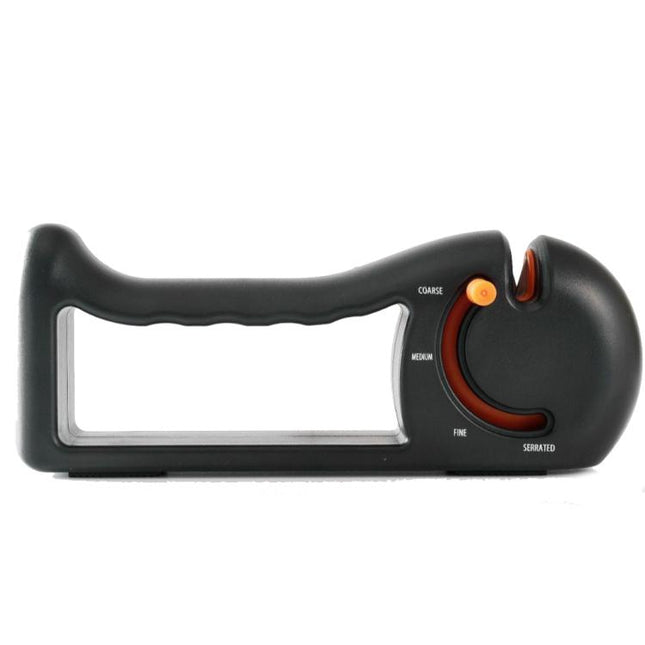 4-in-1 Rotating Knife Sharpener with Coarse/Medium/Fine/Serrated Modes for Kitchen Knives, Scissors, Tools