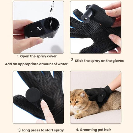 Pet Bath Cleaning Cat Gloves With Spray Bottle - DealBuddy
