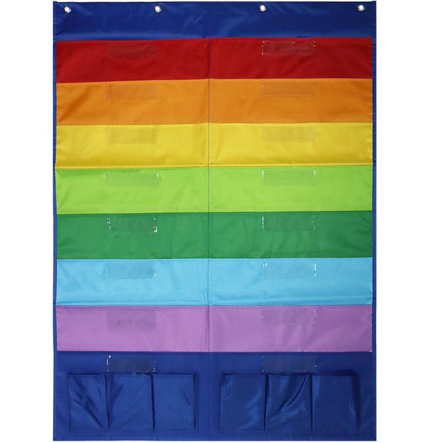 Book Magazine Storage Hanging Bag Wall Mounted File Storage Pouch Rainbow Hanging Bag