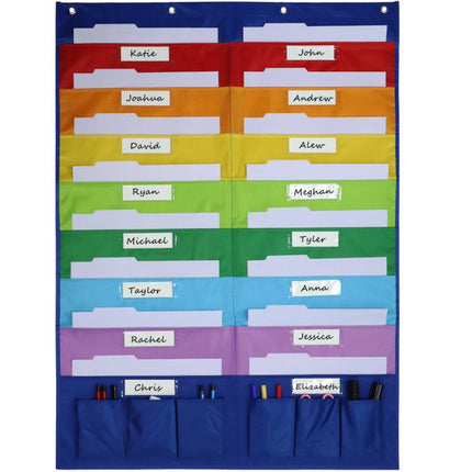 Book Magazine Storage Hanging Bag Wall Mounted File Storage Pouch Rainbow Hanging Bag