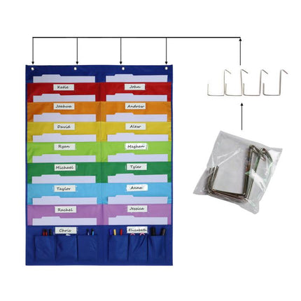 Book Magazine Storage Hanging Bag Wall Mounted File Storage Pouch Rainbow Hanging Bag