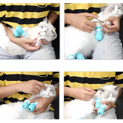 Cat Space Hood Anti-Bite Mouth Cover + Second-Generation Foot Cover, Small Light Green, Small Pink, Small Light Blue, Large Light Green, Large Pink, Large Light Blue - DealBuddy