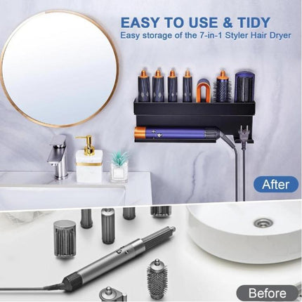 For Dyson Wall-Mounted Curling Iron Hair Dryer Storage Rack