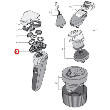 SH71 Shaver Head Bracket Frame for Philips S5531 S7732 S7735 S9932 S9935  S5799 S5587