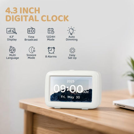 4.3-Inch Desktop Digital Clock With Time And Date For Dementia