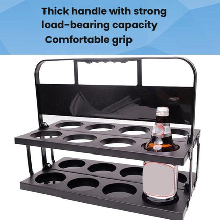 8 Holes Folding Wine Rack Portable Beverage Basket Sports Water Bottle Holder