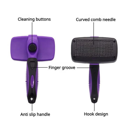 Pet Deshedding Brush for Cats & Dogs 1-Click Release Hair Remover Tool Grooming Brush, Small, Large - DealBuddy