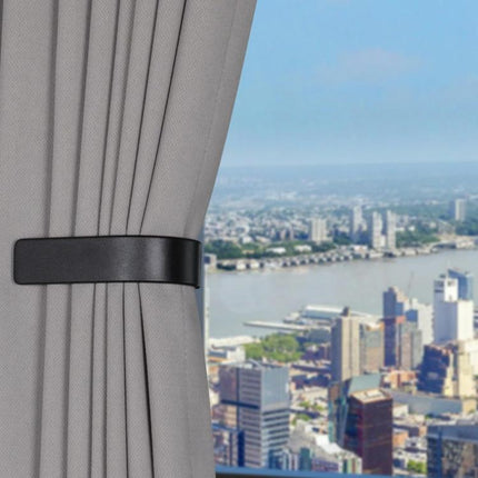 Wall-Mounted U-Shaped Metal Curtain Storage Hook with Cylindrical Paper Towel Holder