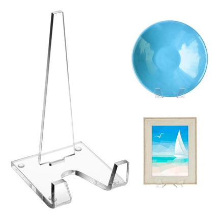 Acrylic Picture Frame Stand Dinner Plate Postcard Record Holder