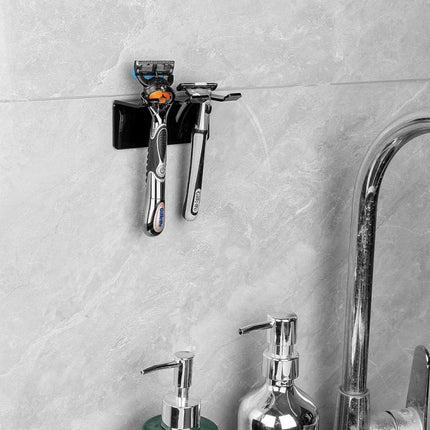 Self-Adhesive Acrylic Bathroom Wall Razor Storage Stand