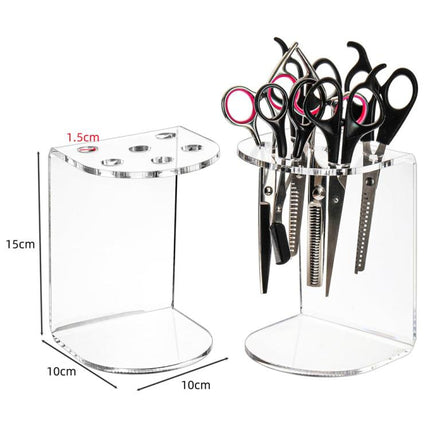 6-Hole Acrylic Scissor Barber Tool Storage Display Stand