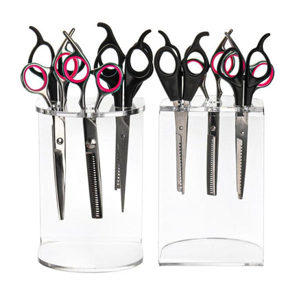 6-Hole Acrylic Scissor Barber Tool Storage Display Stand