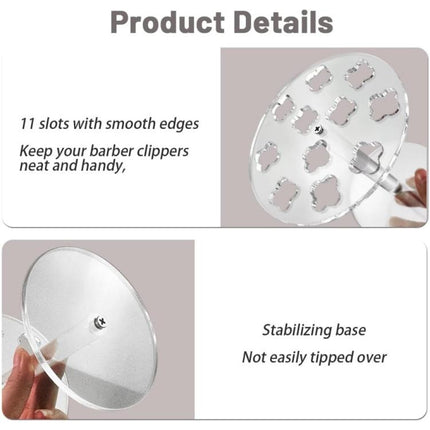 11-Hole Acrylic Wall-Mounted Scissor Barber Tool Storage Display Stand