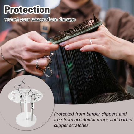 11-Hole Acrylic Wall-Mounted Scissor Barber Tool Storage Display Stand