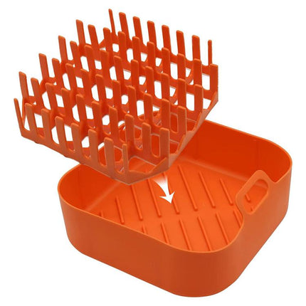 Air Fryer Silicone Bacon Tray, Orange Twill + Bacon Rack