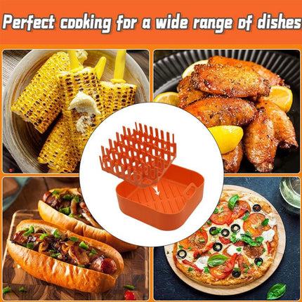 Air Fryer Silicone Bacon Tray, Orange Twill + Bacon Rack