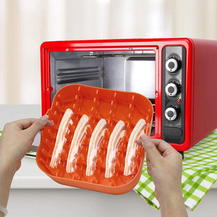 Air Fryer Silicone Bacon Tray, Orange Twill + Bacon Rack