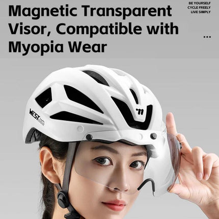 WEST BIKING Lightweight Bike Helmet with Magnetic Visor for Road & Mountain Cycling - DealBuddy
