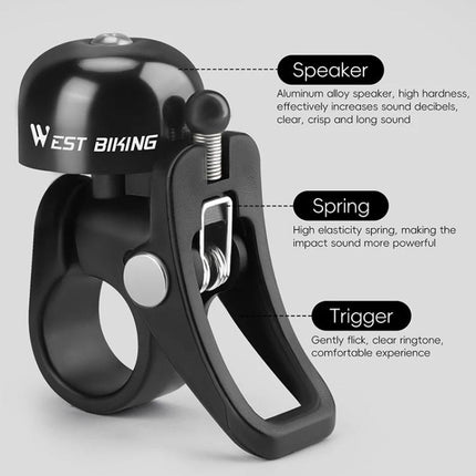 WEST BIKING YP0706058 Bicycle Aluminum Bell Folding Bike Mountain Bike Riding Bell Equipment - DealBuddy
