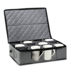 Coffee Mug Storage Box with Compartments and Lid