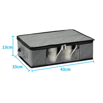 Coffee Mug Storage Box with Compartments and Lid