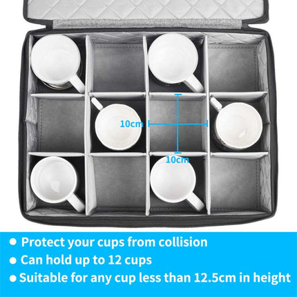 Coffee Mug Storage Box with Compartments and Lid