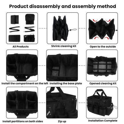 Cleaning Supplies Storage Bag Detachable Apron Pocket