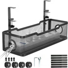 Adjustable Under Desk Storage Basket No Drill Hanging Organizer for Router/Books/Supplies