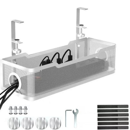 Adjustable Under Desk Storage Basket No Drill Hanging Organizer for Router/Books/Supplies