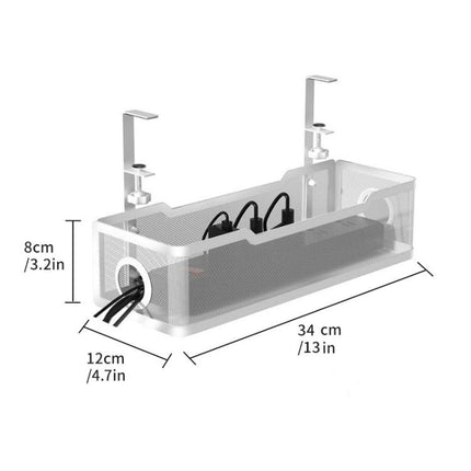 Adjustable Under Desk Storage Basket No Drill Hanging Organizer for Router/Books/Supplies