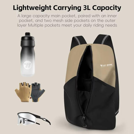 WEST BIKING Bicycle Riding Backpack Reflective Warning Outdoor Lightweight Portable Shoulder Bag - DealBuddy
