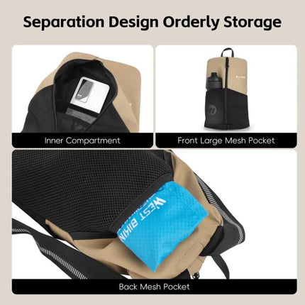 WEST BIKING Bicycle Riding Backpack Reflective Warning Outdoor Lightweight Portable Shoulder Bag - DealBuddy