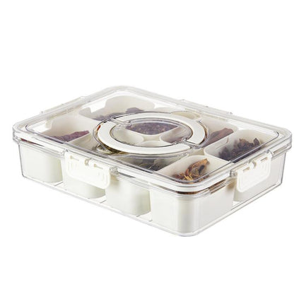 8-Compartment Spice Organizer with Transparent Lid & Handle For Dried Basil, Parsley, Rosemary & Bay Leaves