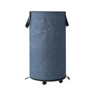 Foldable Rolling Laundry Hamper with Wheels & Straps Large Capacity Collapsible Clothes Basket