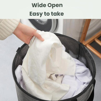 Foldable Rolling Laundry Hamper with Wheels & Straps Large Capacity Collapsible Clothes Basket