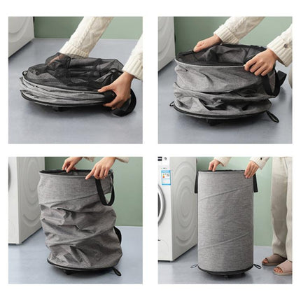 Foldable Rolling Laundry Hamper with Wheels & Straps Large Capacity Collapsible Clothes Basket