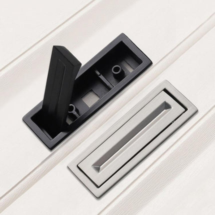 Cabinets Recessed Invisible Door Handle Concealed Grooved Rotatable Rectangular Handle For Furniture