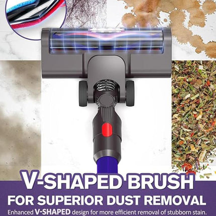 For Dyson V7 / V8 / V10 / V11 / V15 Vacuum Cleaner Electric Floor Brush With LED Light Soft Plush V Roller Brush