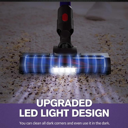 For Dyson V7 / V8 / V10 / V11 / V15 Vacuum Cleaner Electric Floor Brush With LED Light Soft Plush V Roller Brush