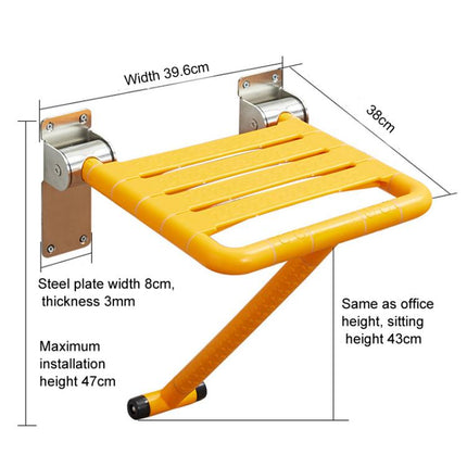 Wall-Mounted Folding Shower Stool Bathroom Safety Chair for Elderly & Disabled