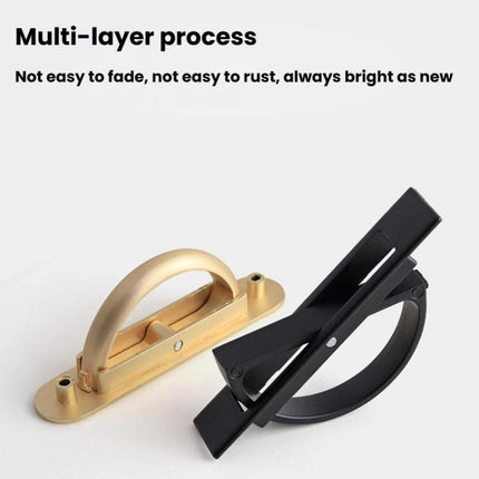 Recessed Groove Concealed Handle For Cabinets Embedded Rotating Flip-Top Handle